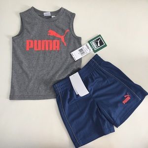 Puma boy cute neon sleeveless top and shorts